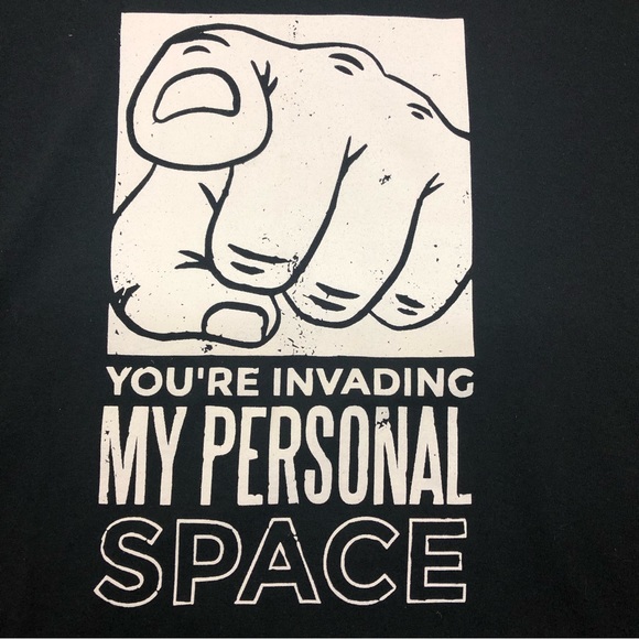 You’re In My Personal Space Meme Graphic T-Shirt Cotton Men’s Small Black New - Picture 2 of 4